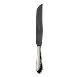 Robbe & Berking Tranchiermesser Frozen Black Martele 925 Sterlingsilber